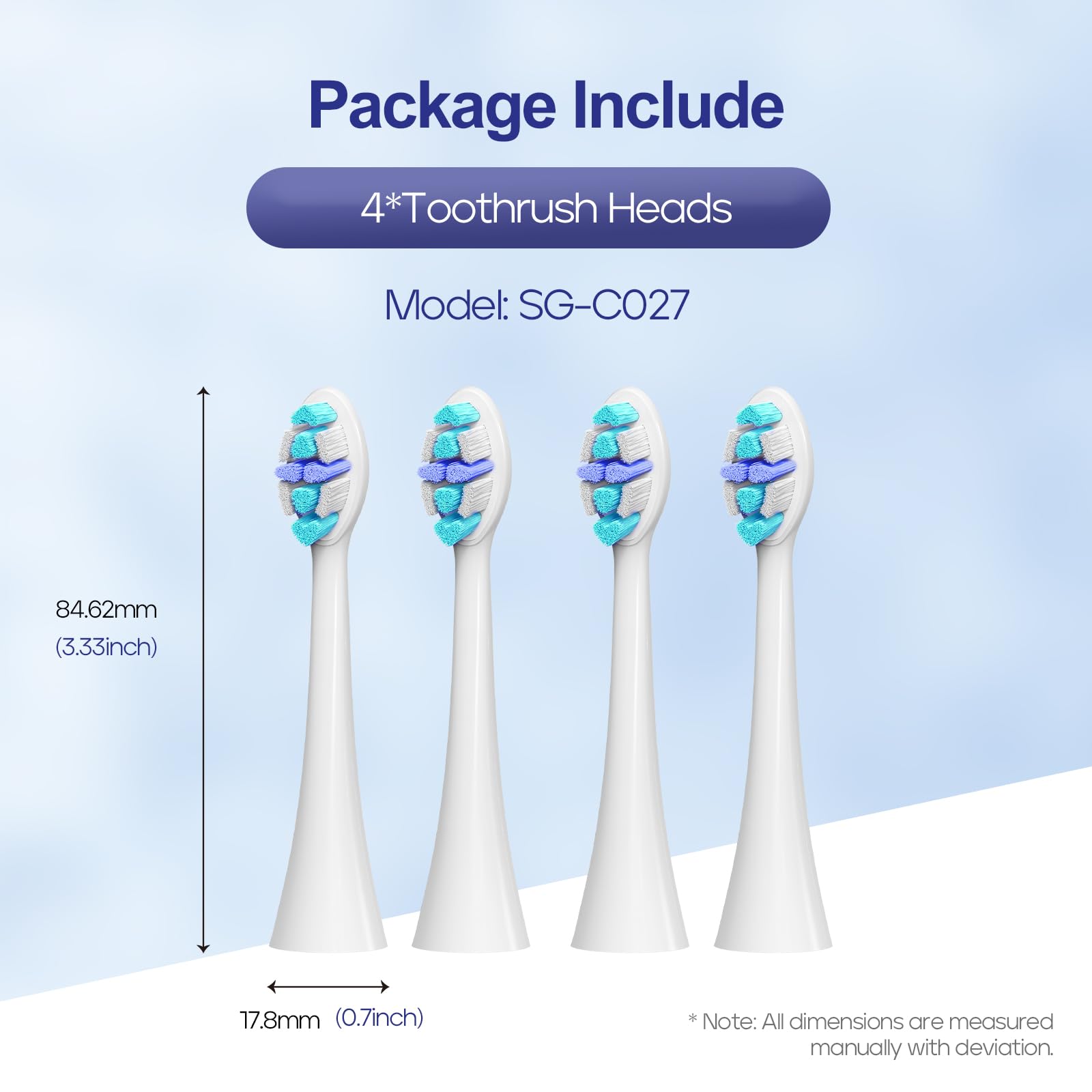Seago Electric Toothbrush Heads Replacement Toothbrush Head Fit for SG2752 SG2753…, White - Image 2