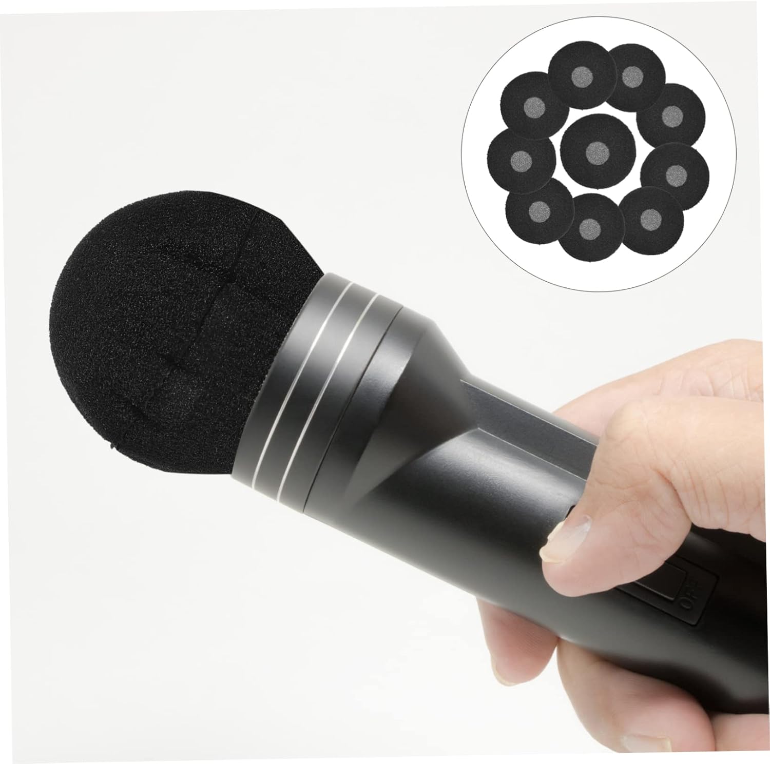 Lurrose 400Pcs Disposable Microphone Sponge Covers Thickened Soft Covers for Wind Noise Reduction Easy Installation Protects Against Dust and Impurities