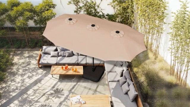 11' patio umbrella replacement canopy 11ft Market Patio Umbrella 8 Rib Replacement Canopy Taupe