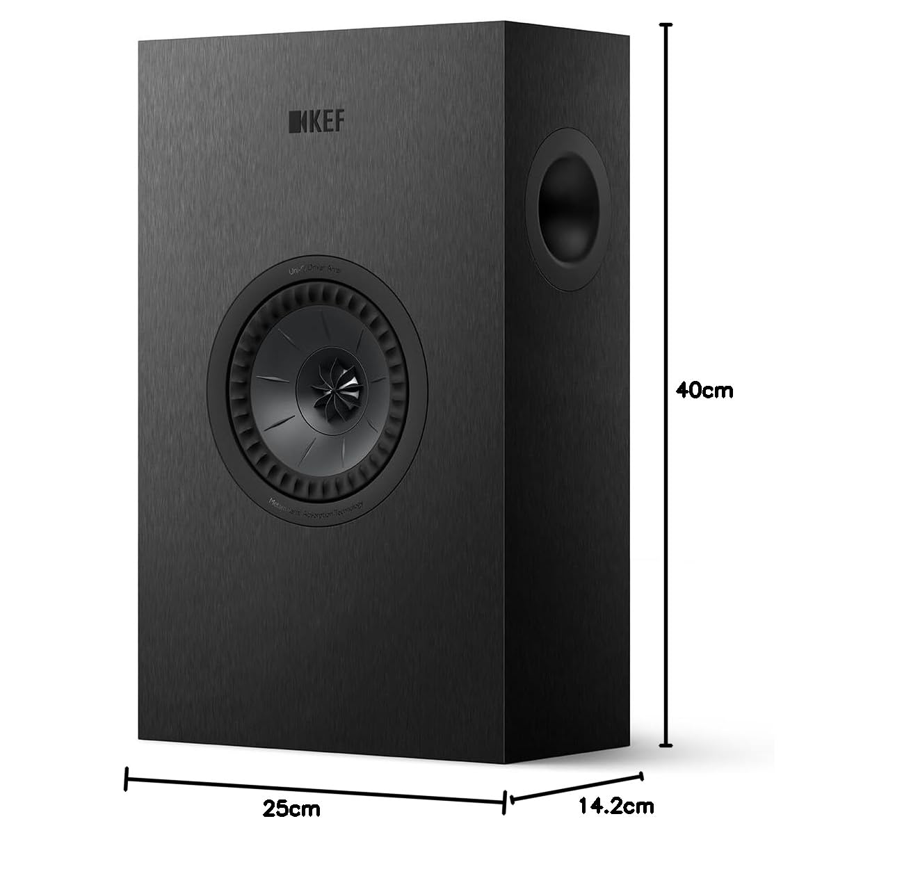KEF Q4 Meta passiver Center- / LCR-HiFi-Wandlautsprecher, Satin Black | Musik | TV & Heimkino | Gaming | 2-Wege-Bassreflex | 13 cm Uni-Q-Treiber mit MAT