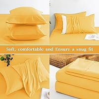 Vista 7 de HENGWEITEXT 18 Inch Cal King Sheets Deep Pocket,4 Piece Sheet Set Breathable and Cooling,Microfiber Sheet Set Deep Pocket,Wrinkle Free Shrinkage &