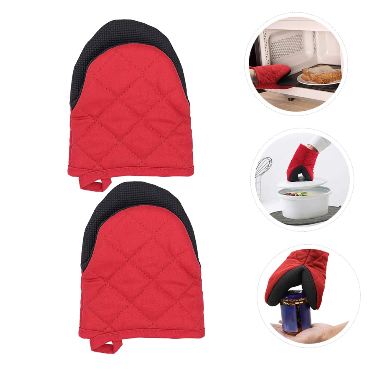 Moufles Cuisine pour Four Résistants Chaleur en Coton Polyester Facile d'entretien pour Cuisson et Pâtisserie