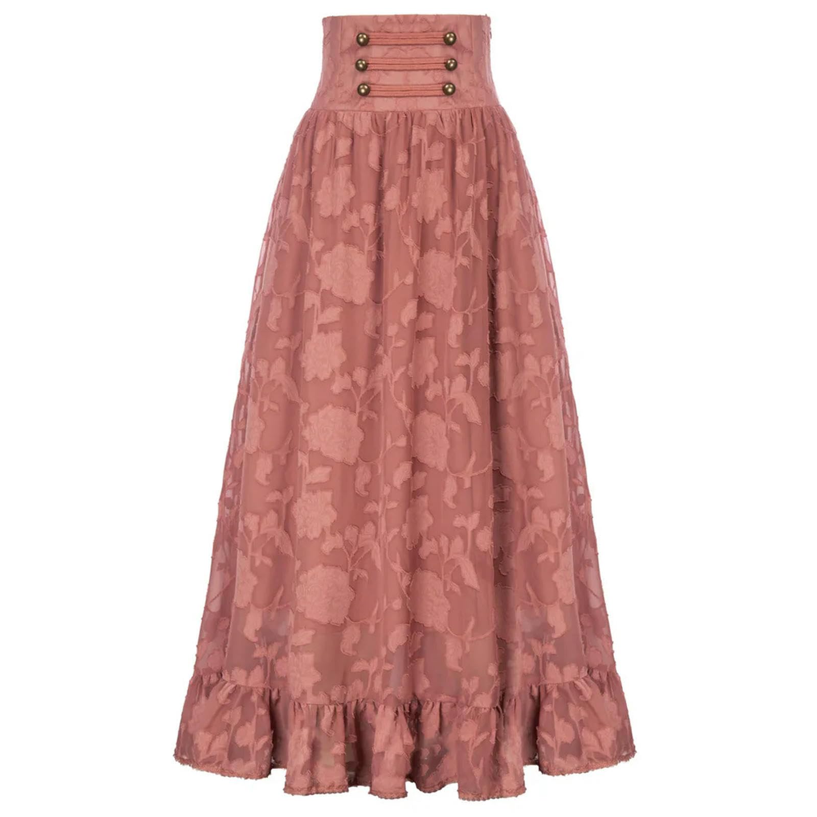 Jupe trapèze évasée Taille Haute Vintage pour Femme - Noir - L