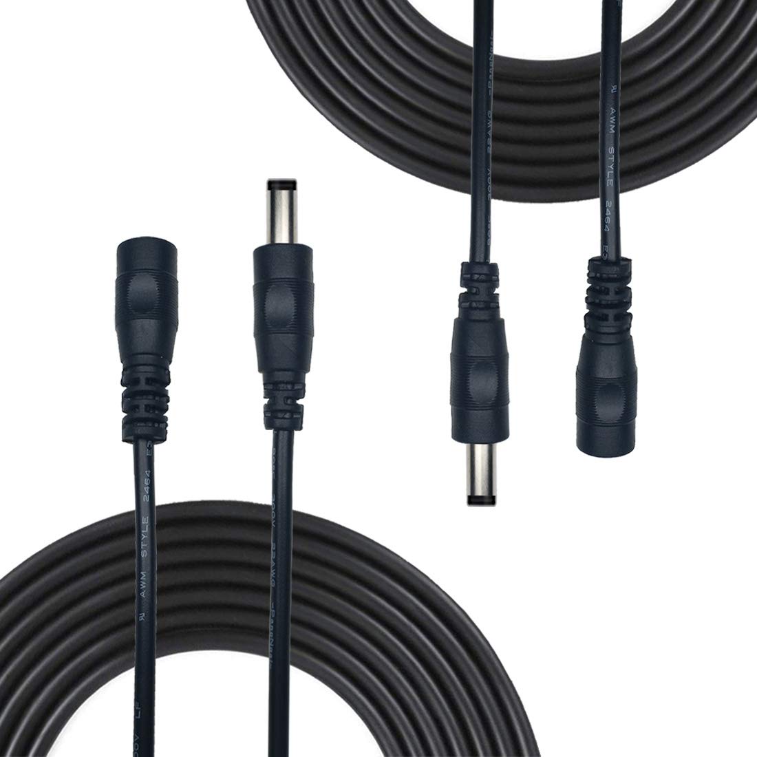 5m Cable de Extensión Plug DC 2,1 mm x 5,5 mm Macho a Hembra Conector para Adaptador de Corriente, LED, Cámara CCTV Potencia, Coche, Monitores y Más - Negro — view 16
