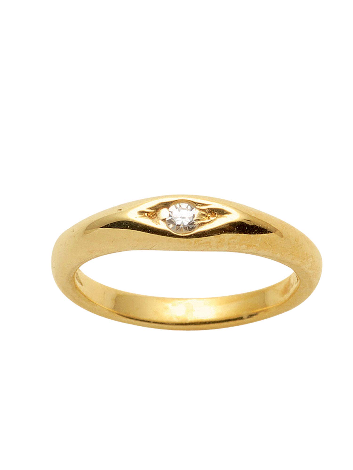 Gold Anhänger Taufring 14 k 585 Gelbgold mit Diamant Ø 1.01 cm