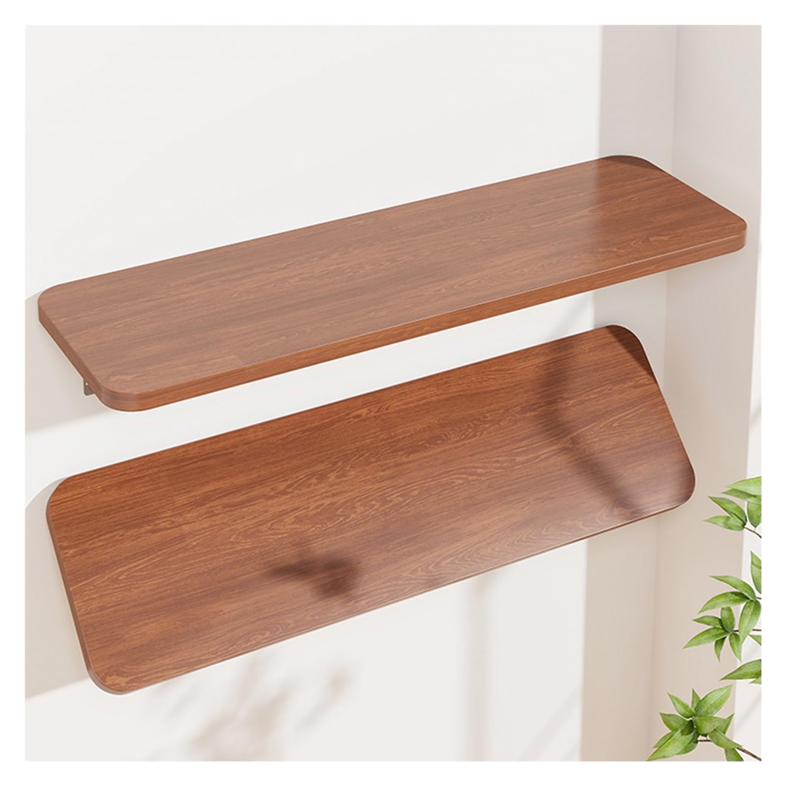 GJZQDKX Wall Mounted Folding Table - Space-Saving Foldable Desk for Small Spaces, Kitchen, Laundry Room, Home, Office (Walnut Finish, 100x40cm)