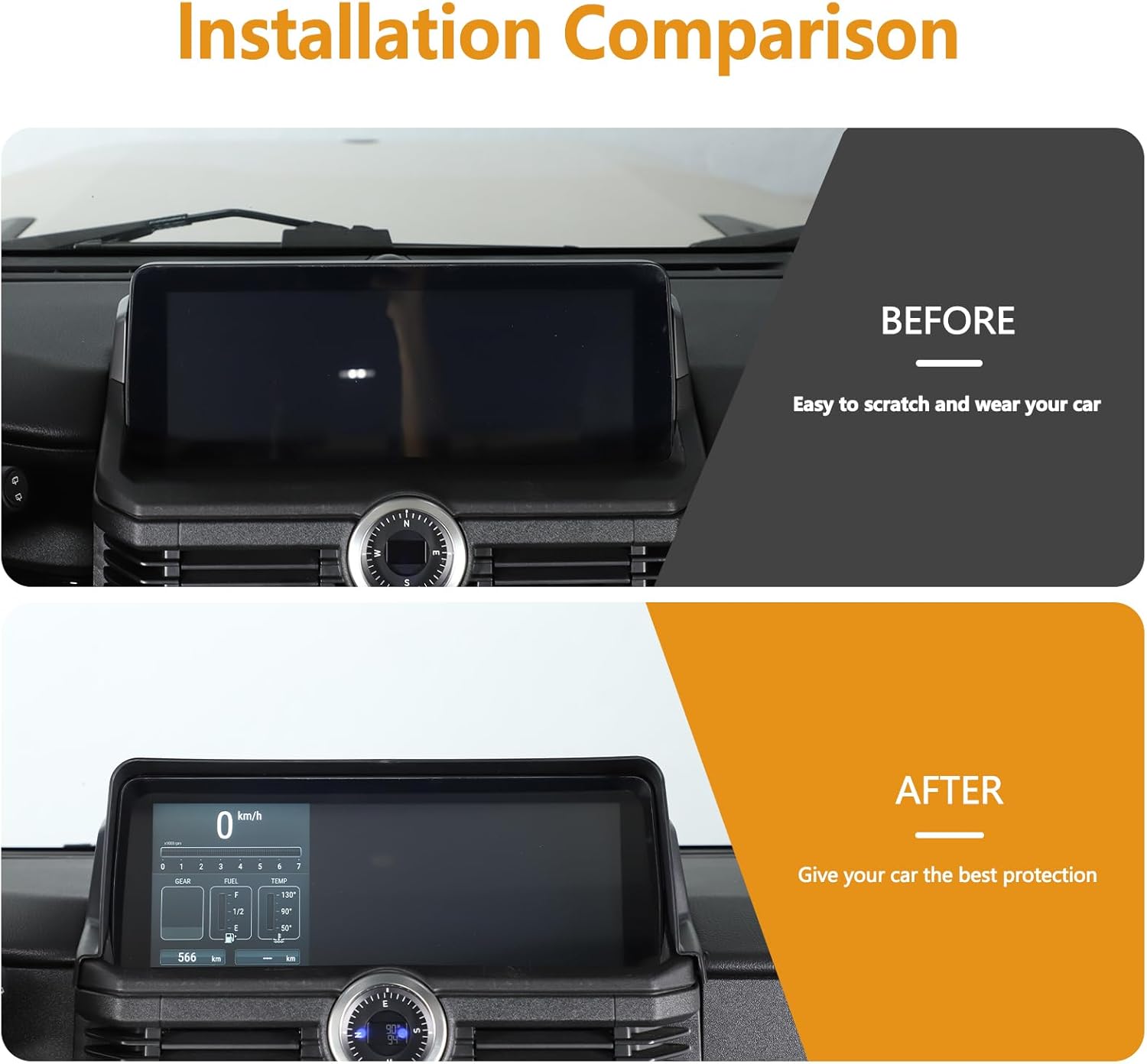 Car Display Anti-Glare Protection Cover Compatible with INEOS Grenadier 2022-2025 ABS GPS Navigation Sunshade Cover Screen Sun Hood Shield in-Dash Visor Anti Glare Interior Accessories