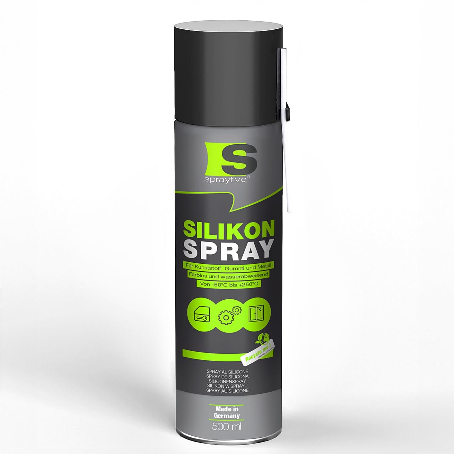 6 x 500 ml spray silicone - Lubrifiant et spray lubrifiant pour voiture, caoutchouc, plastique et métal - Incolore, hydrofuge, sans résidu, de -50 °C à +250 °C - Fabriqué en Allemagne