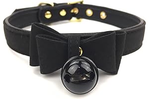 Elegant Velvet Bell Choker Necklace Collar for Women With Leash