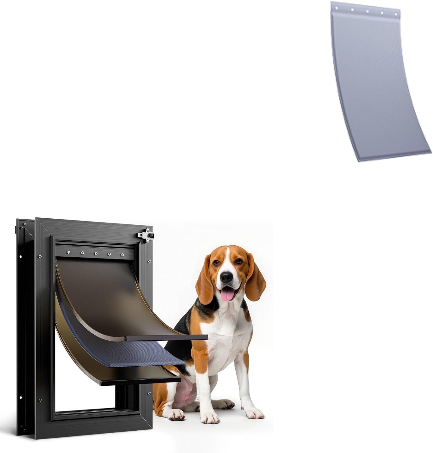 1 Pack * Aluminum Alloy Dog Door & 1 Pack * Insulated Flap