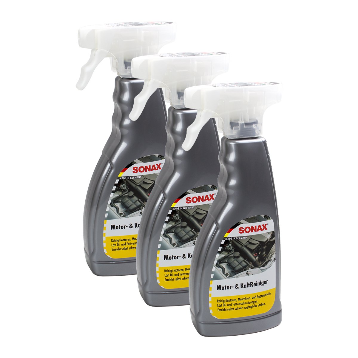SONAX 3 X 05432000 Motor & Pulitore Detergente a Freddo del Motore Freddo Detergente 500 ML