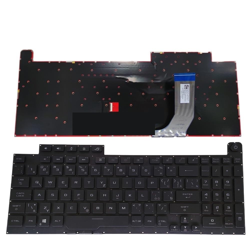 Części laptopa podświetlana klawiatura do ROG dla Strix dla Hero III G731GT G731GV klawiatury do gier CZ czeski CS kolorowa 0KNR0 661MCS00(CS RGB Black)