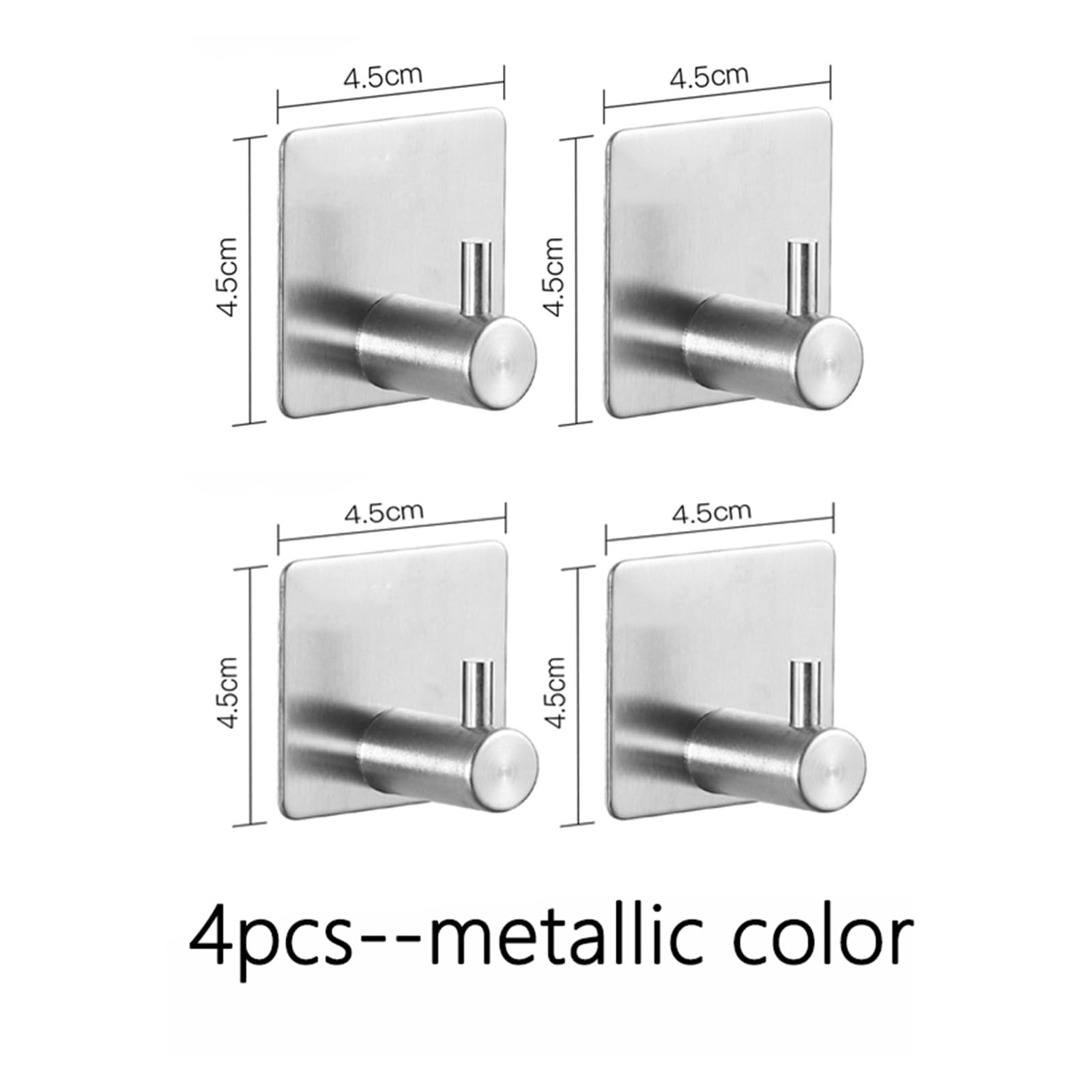 Gancho De Pared Adhesivo Fuerte, Gancho For Colgar, Gancho For Toalla De Baño Y Cocina(Metallic color-4pcs)