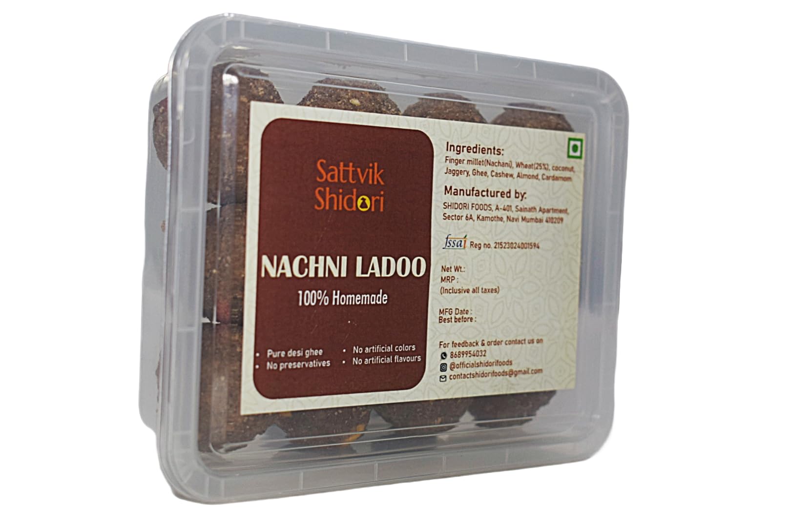 Sattvik Shidori - Nachani ladoo I Ragi ladoo I 100% Homemade I Pure Desi Ghee I Jaggery I 250g/ 12 PCs (B0D9R1HYYP) Amazon Price History, Amazon Price Tracker