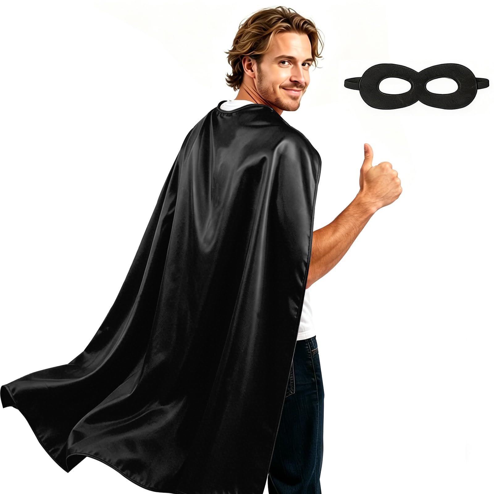 Adult Superhero Cape and Mask for Man and Woman - Halloween Vampire Capes Superhero Party Capes