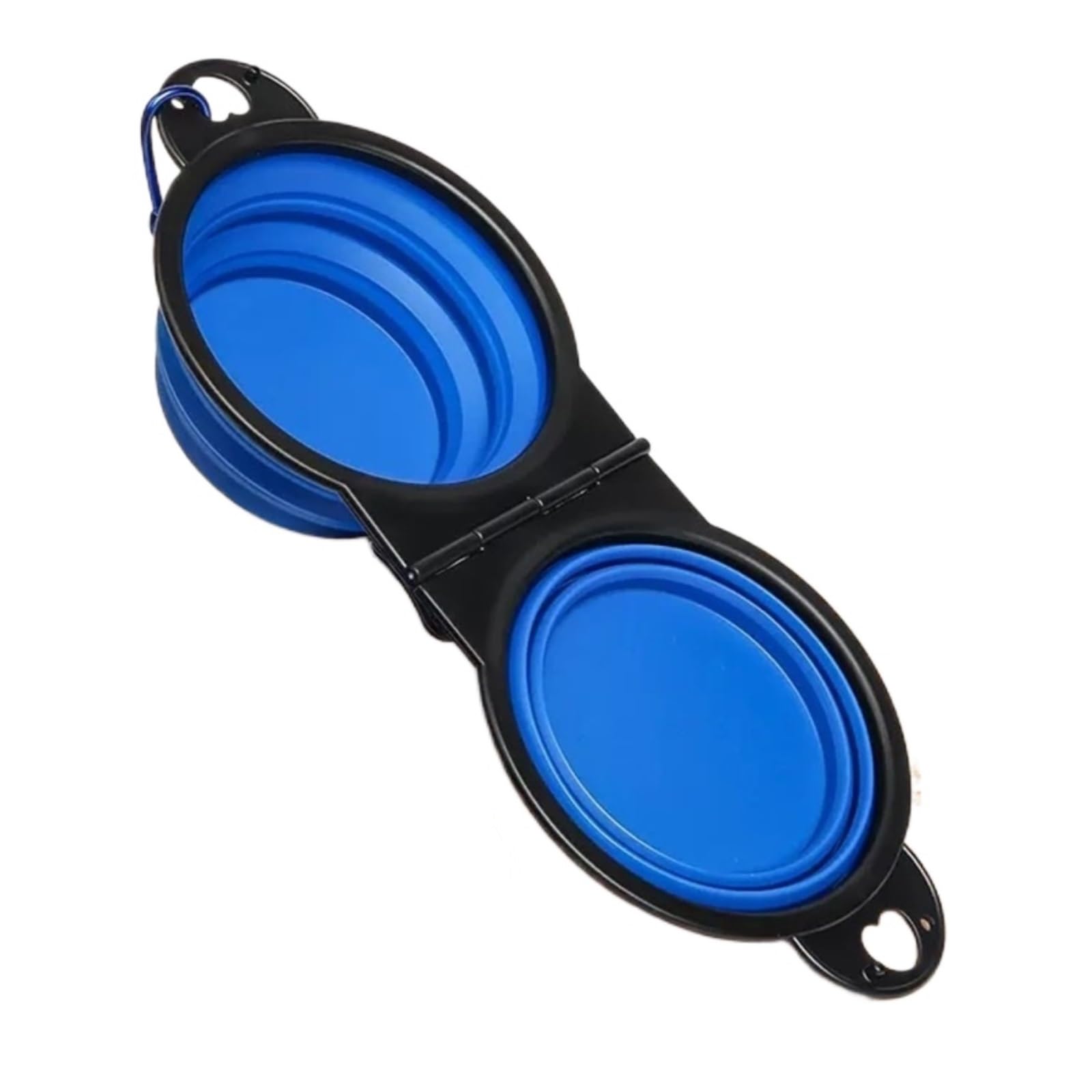 Genérico 1pc 2-in-1 Pieghevole Doppia Ciotola Alimentazione Portatile da Viaggio all'aperto(Blue)