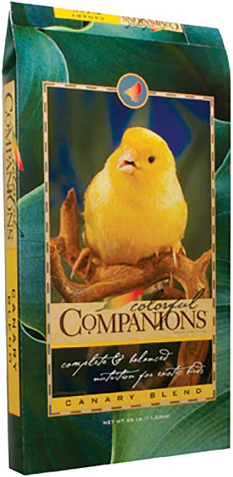 Colorful Companions | Canary Bird Food Blend | Nutritionally Complete | Premium Grains and Seeds | 25 Pound (25 lb.) Bag