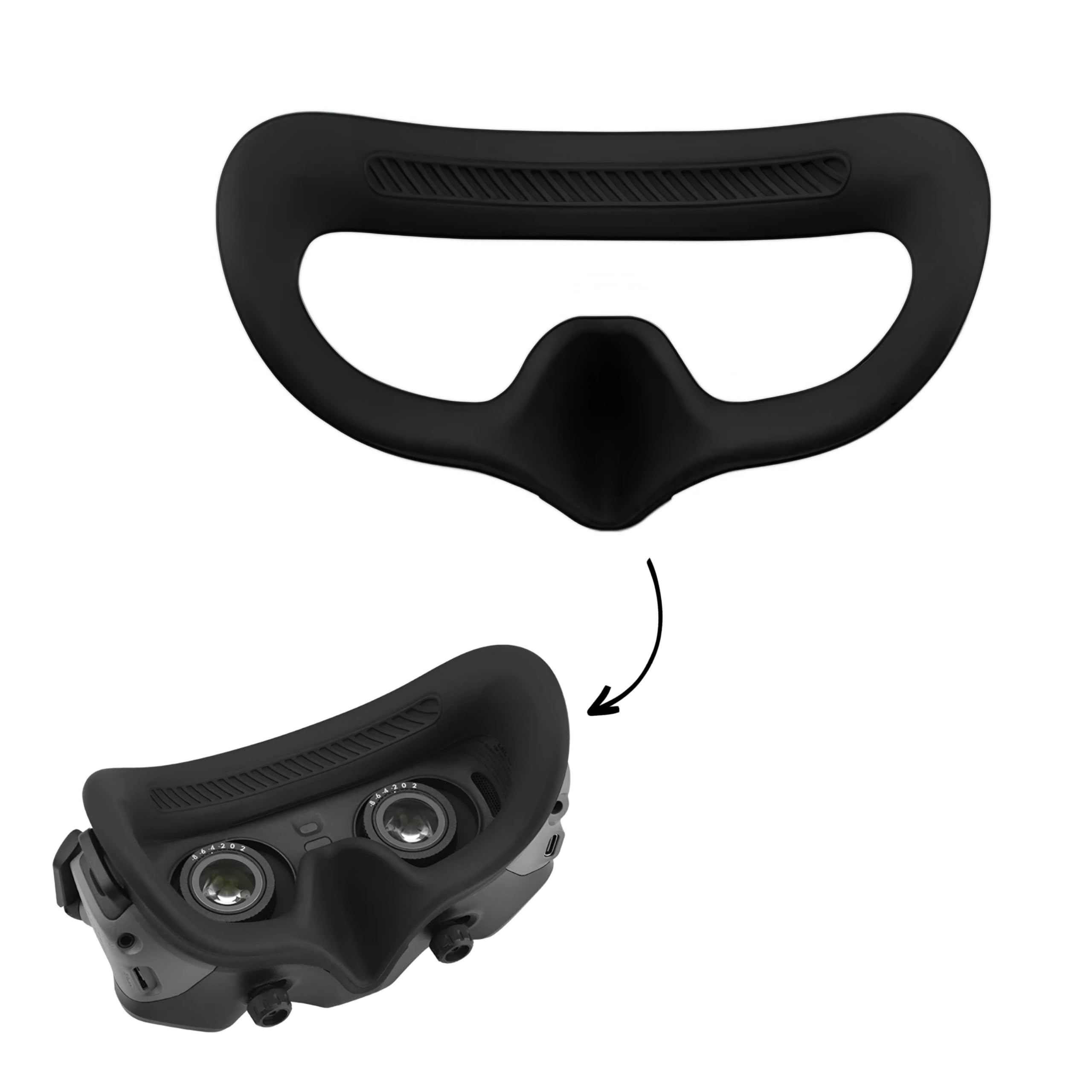 GetZget® Silicone Cover Eye pad Compatible with DJI Avata Goggles 2 Soft Eye Mask pad- Accessories (Black)-image-5