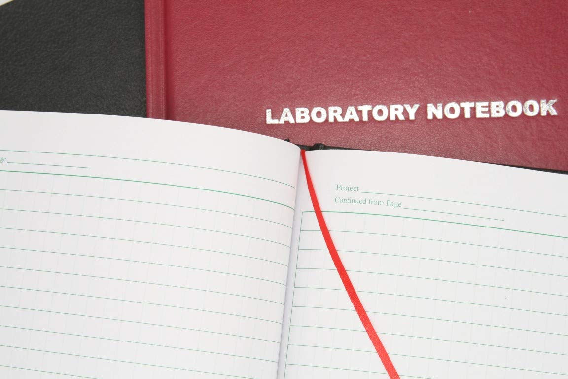 Heathrow Scientific HS8610D Laboratory Notebook, 200-pages, Lined, Red, Paper