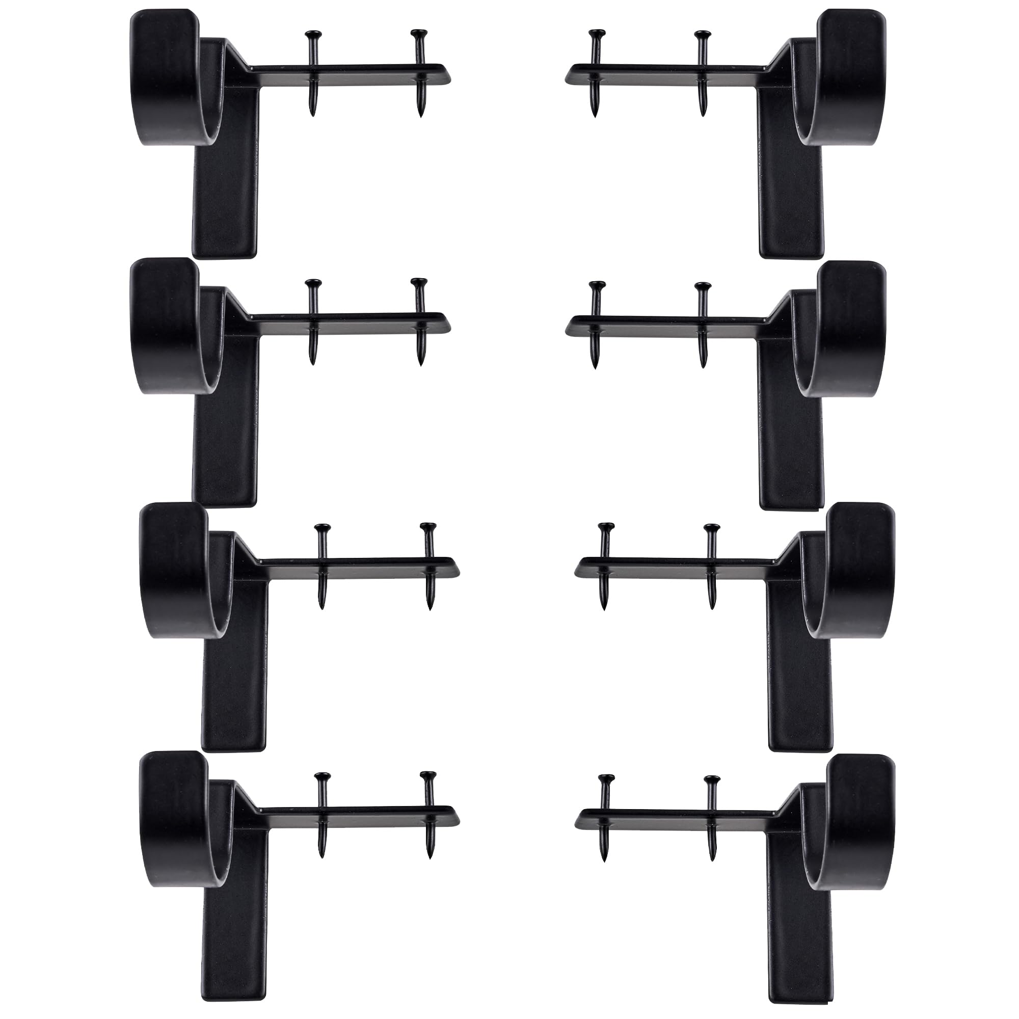 Douthfolle 8pcs Curtain Pole Brackets, No Drill Curtain Rod Holders for Bathroom, Bedroom, Living Room, Kitchen