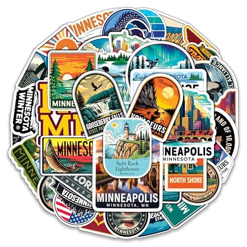 Calcomanías de Minnesota de vinilo que no se despegan de las botellas de agua ni del coche 2