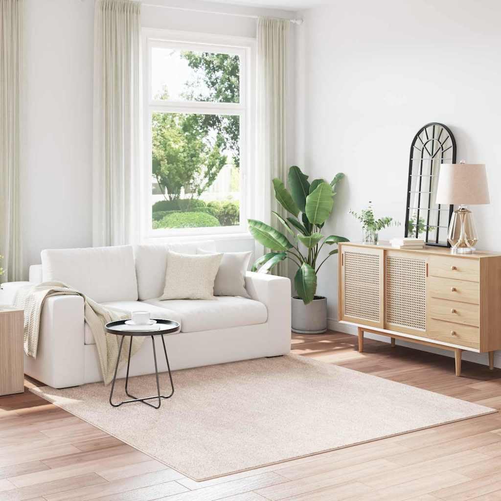 Tapis shaggy crème antidérapant pour créer un salon cocooning