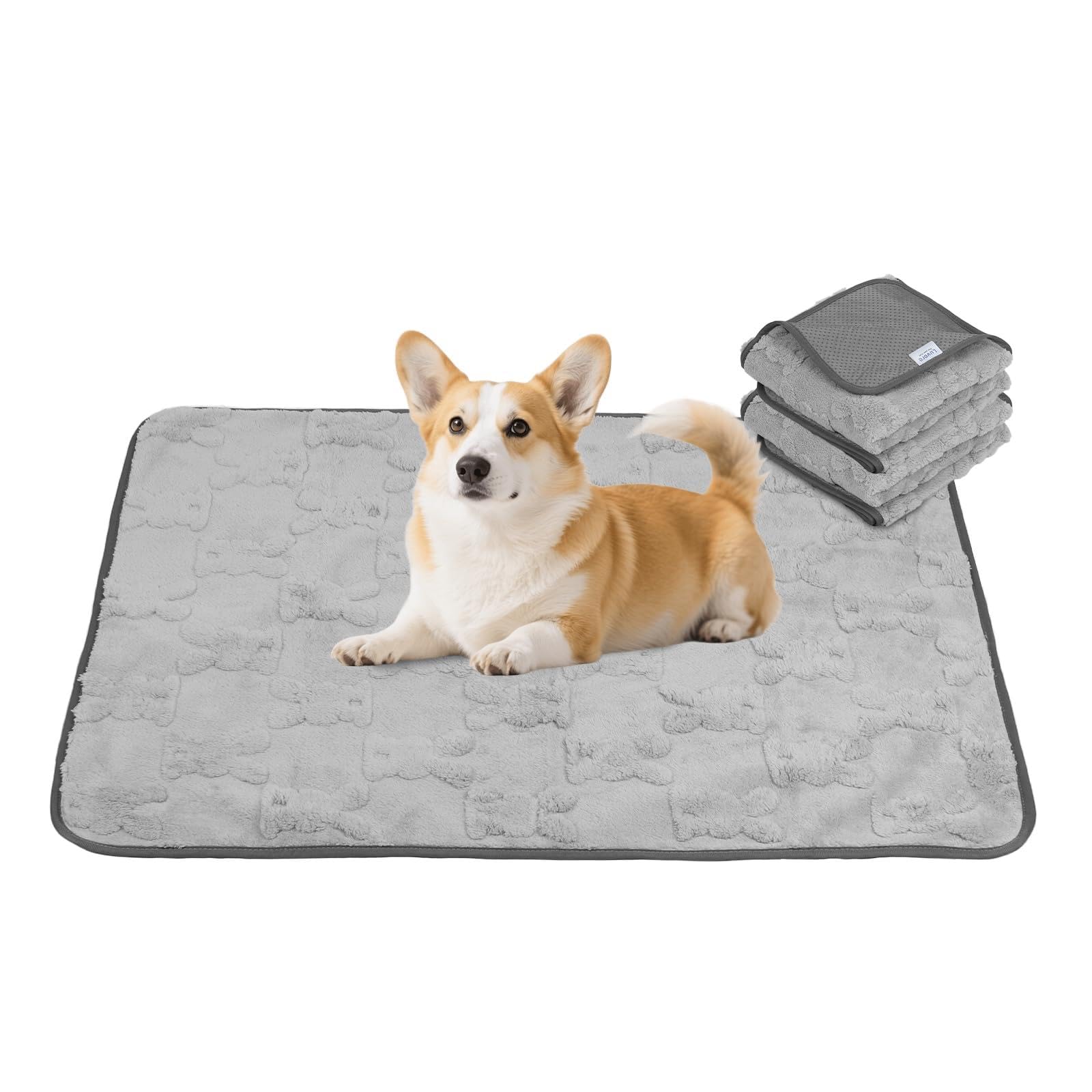 KIRZAX 2 Tappetini Lavabili Per Cani 50x70 Cm, Antiscivolo E Impermeabile A 4 Strati, A Forma Di Dinosauro