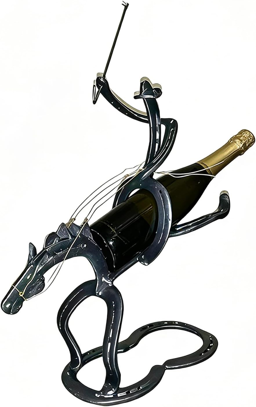 Wine Holder - Funny Iron Art Non-Slip Display | Small Wine Rack Bottle Holder for Cabinet, Countertop, Shelf, Tabletop, Home, Kitchen, Dining Room, Apartment, Bar, Restaurant Use