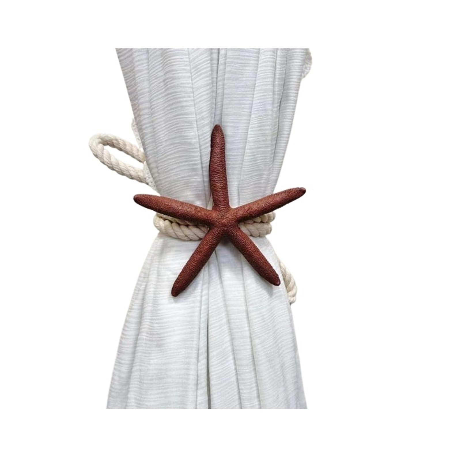 Simple Stable Starfish Curtain Tie Rope Fixing Buckle Bedroom(1pc brown)