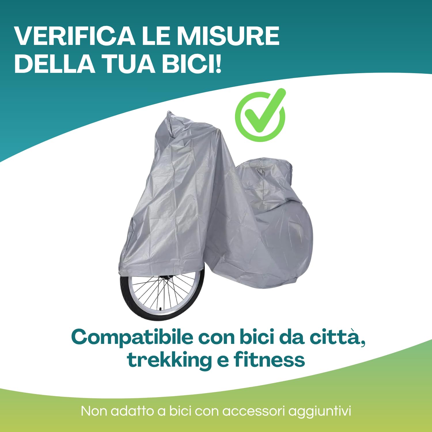 Paluplus Telo Copribici da esterno colore Grigio, Misura 100x200 cm, Copertura Protettiva per Bicicletta, Tessuto Impermeabile, Protezione da Polvere, Pioggia, Neve, Ghiaccio, Raggi UV -6922
