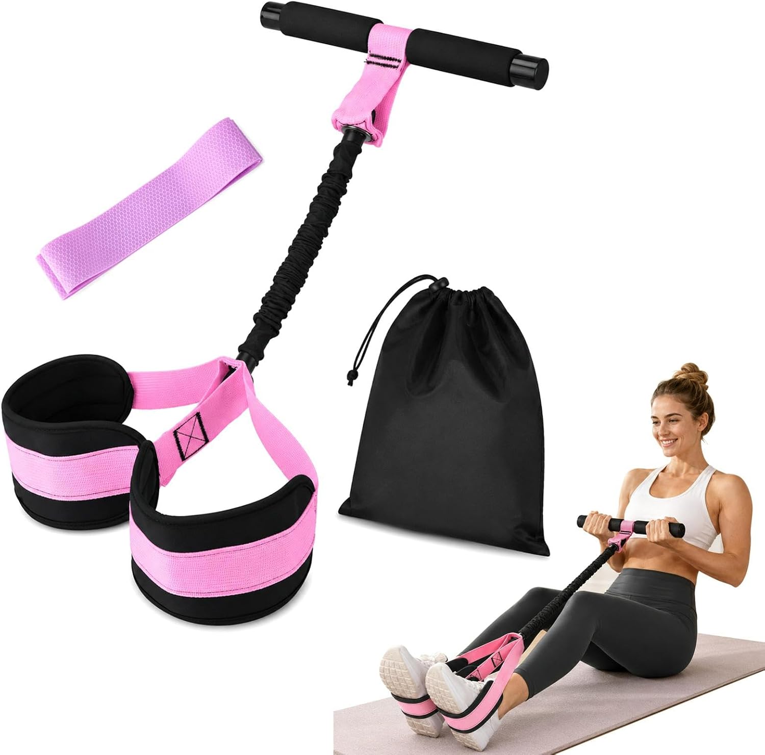 2026 Upgrade Pedal Resistance Bands with Handles, 55 Lbs Resistance