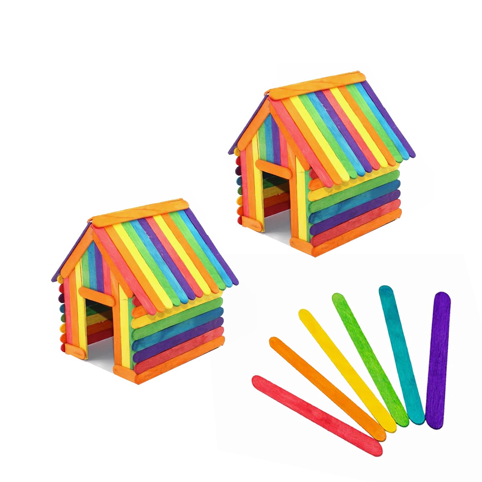 800 spatole in legno colorate per fai da te, 114 x 10 x 2 mm, bastoncini di ghiaccio in legno, bastoncini di ghiaccio colorati per gelato, ceretta, progetti fai da te