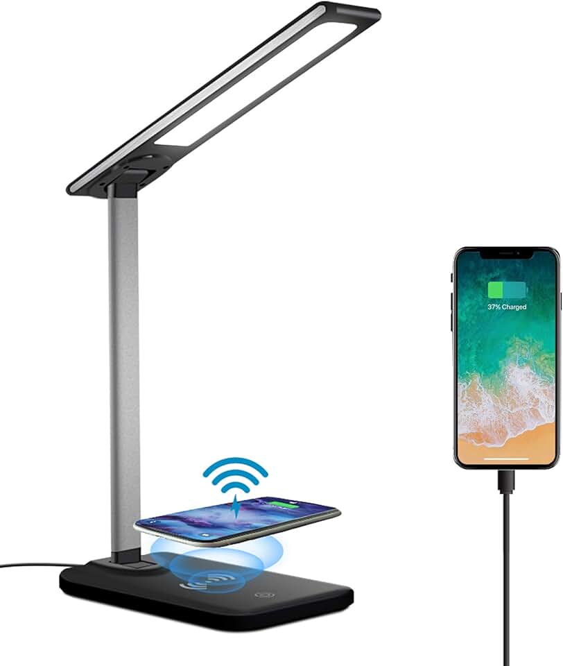 desk lamp with wireless charger