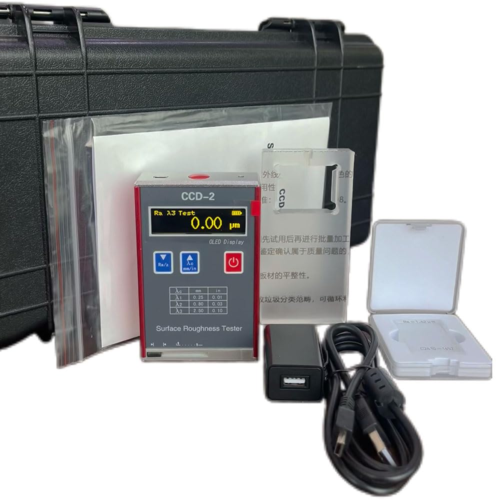 VTSYIQI Digital Surface Roughness Tester Meter Handheld Profilometer Portable Profile Gauge Surface Detection with Ra 0.05 to 15.0um Rz 0.1 to 50um High-Speed DSP Processor