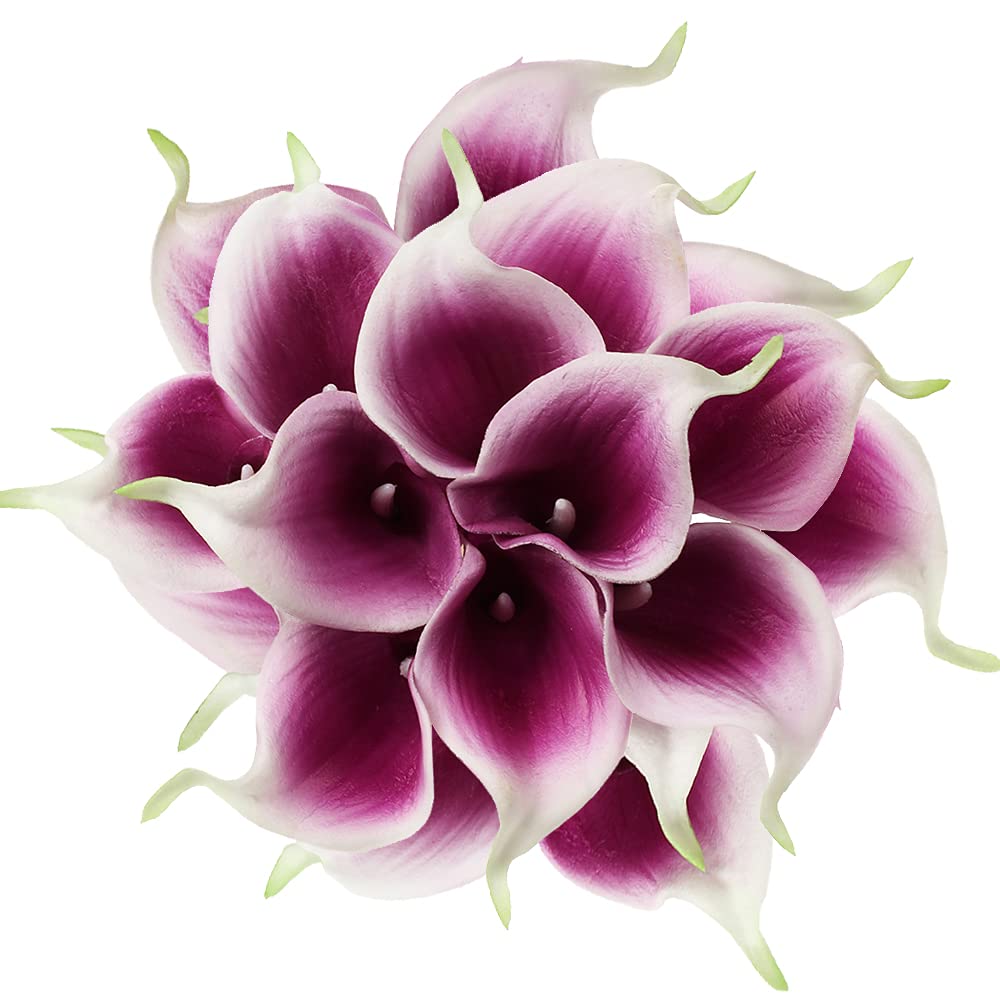 Lavender Calla Lily Artificial Flowers Real Touch Flowers Fake Lily Fake Flowers For Decoration Calla Lillies Artificial Spring Flowers Tiger Lilly Flowers Calla Lily Bouquet for Wedding Home Decor