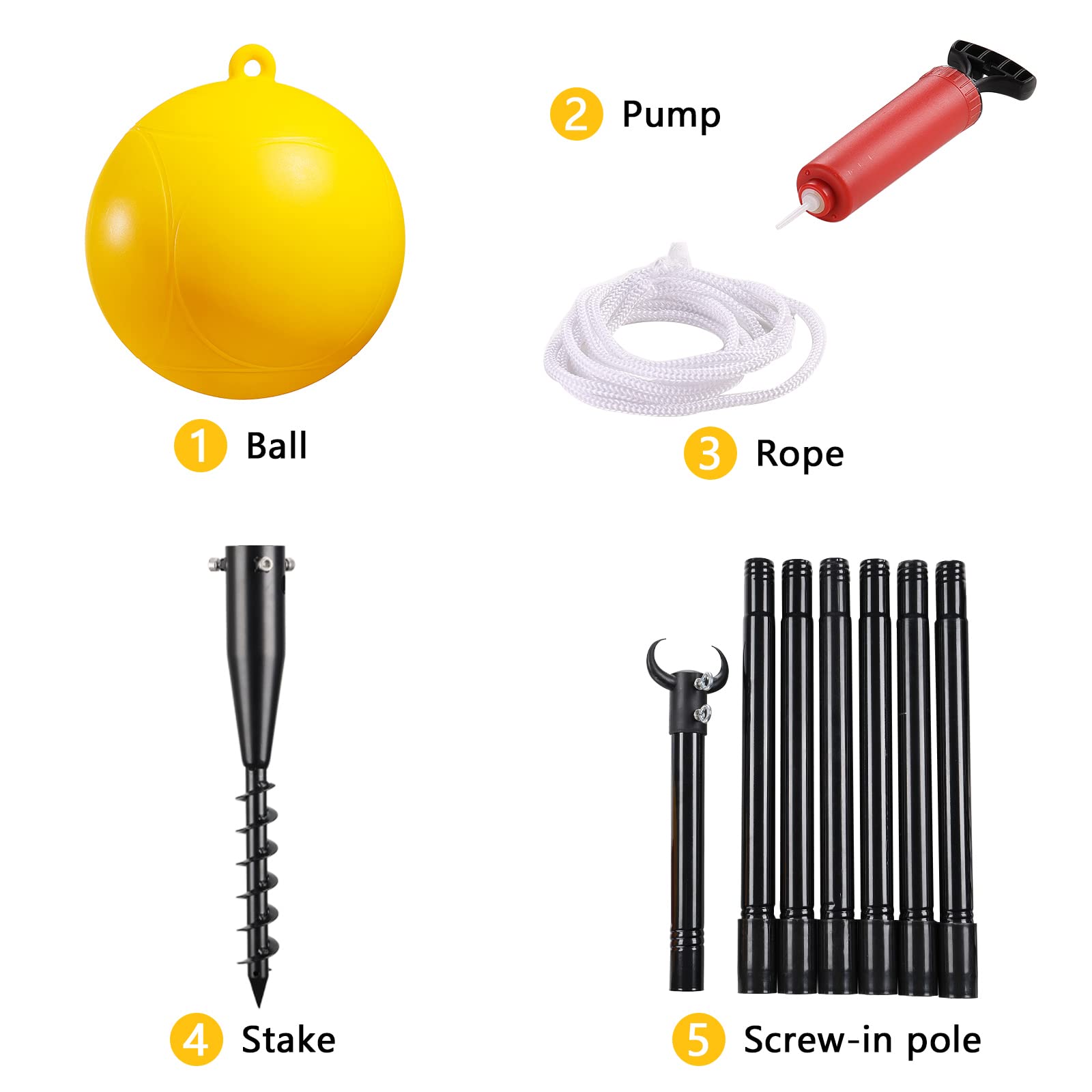 Tetherball Set with Base Heavy Duty Tetherball Set Ball and Rope and