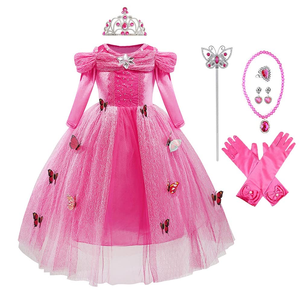 MYRISAM Disfraz Cenicienta Niña Princesa Cinderella Dress Traje de Carnaval Halloween Navidad Fiesta Cumpleaños Ceremonia Aniversario Cosplay Mariposa Costume Con Accesorios