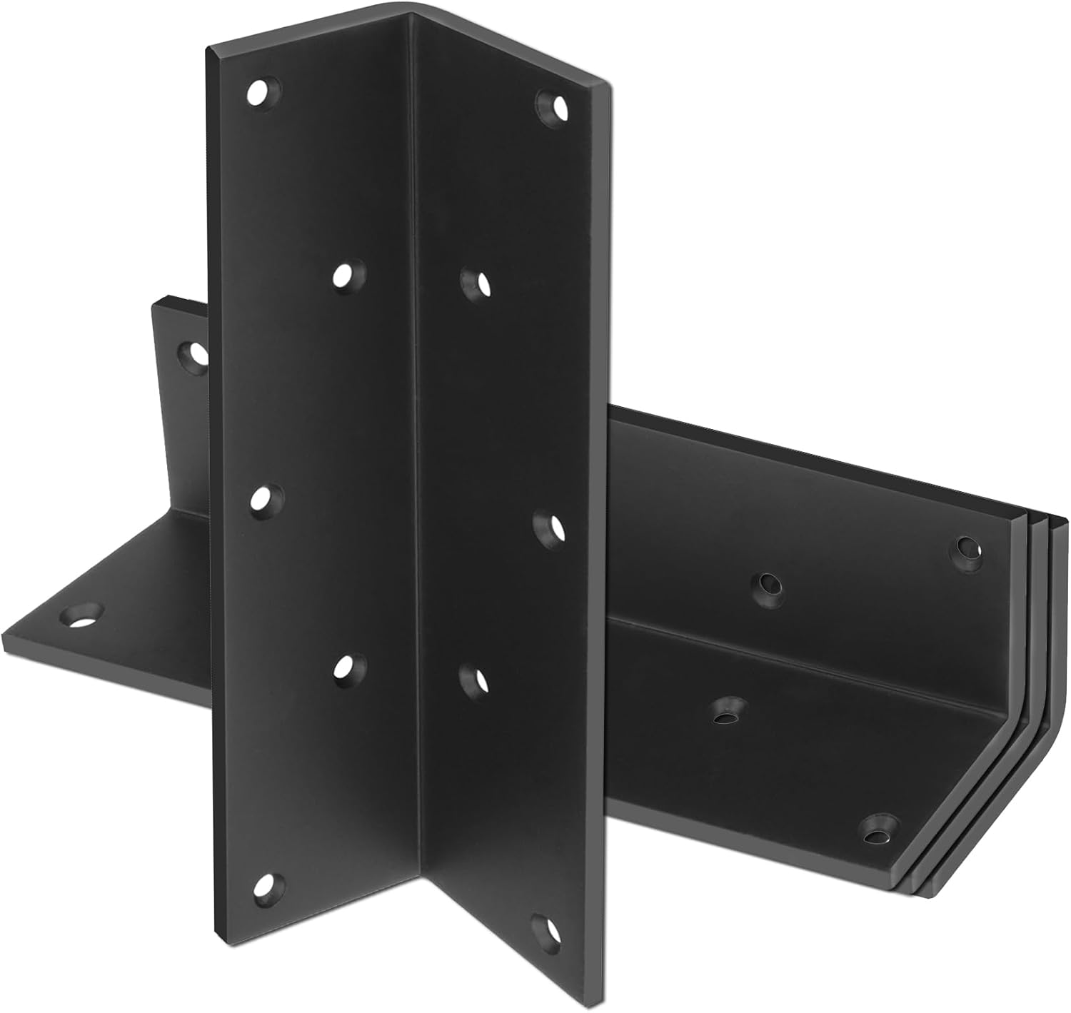 4 PCS 2" x 2" x 7-7/8" L Right Angle Bracket, Countersink Corner Brace for Wood, Max Load 260 LB