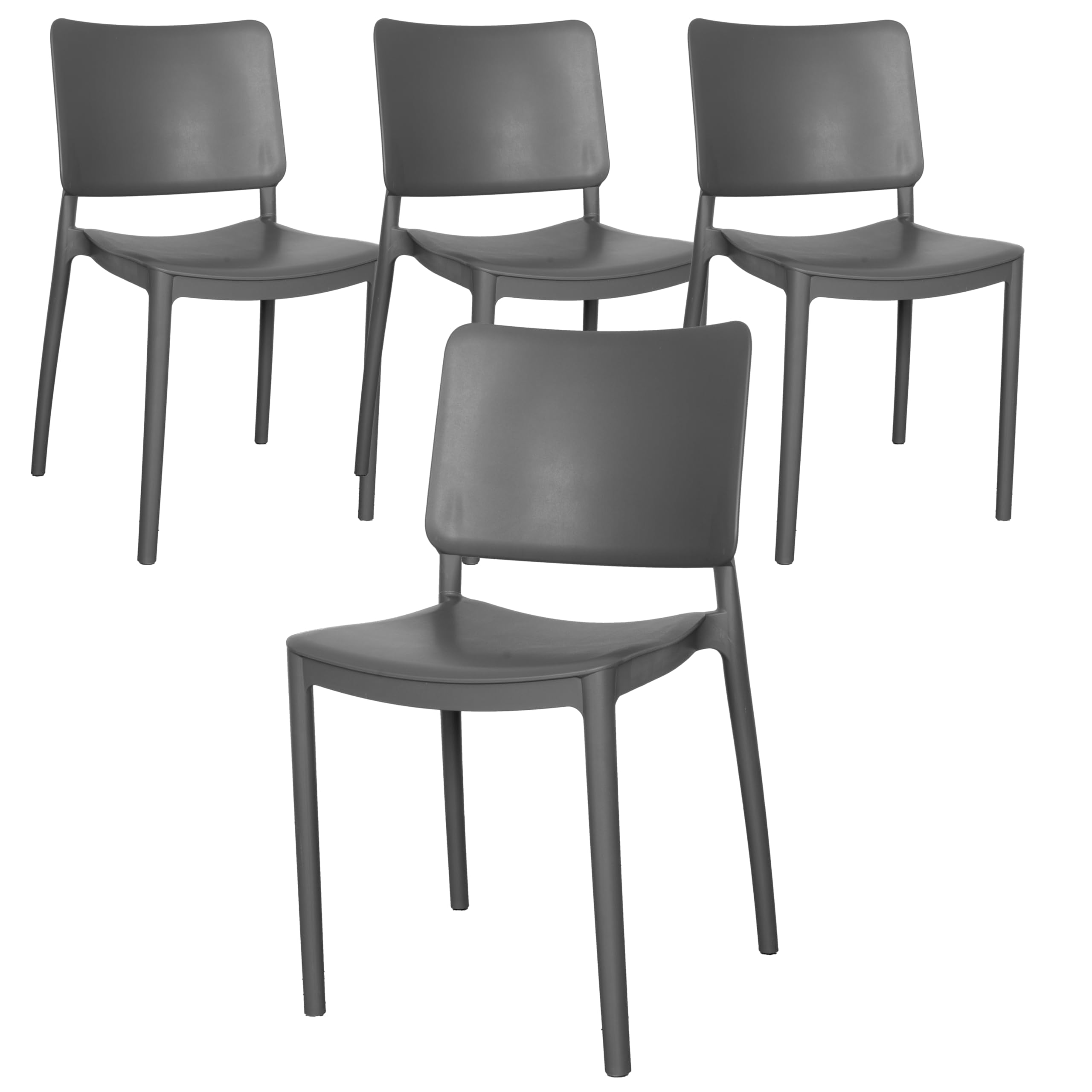 Chaise anthracite Rimini par Gardenia : design épuré en polypropylène injecté