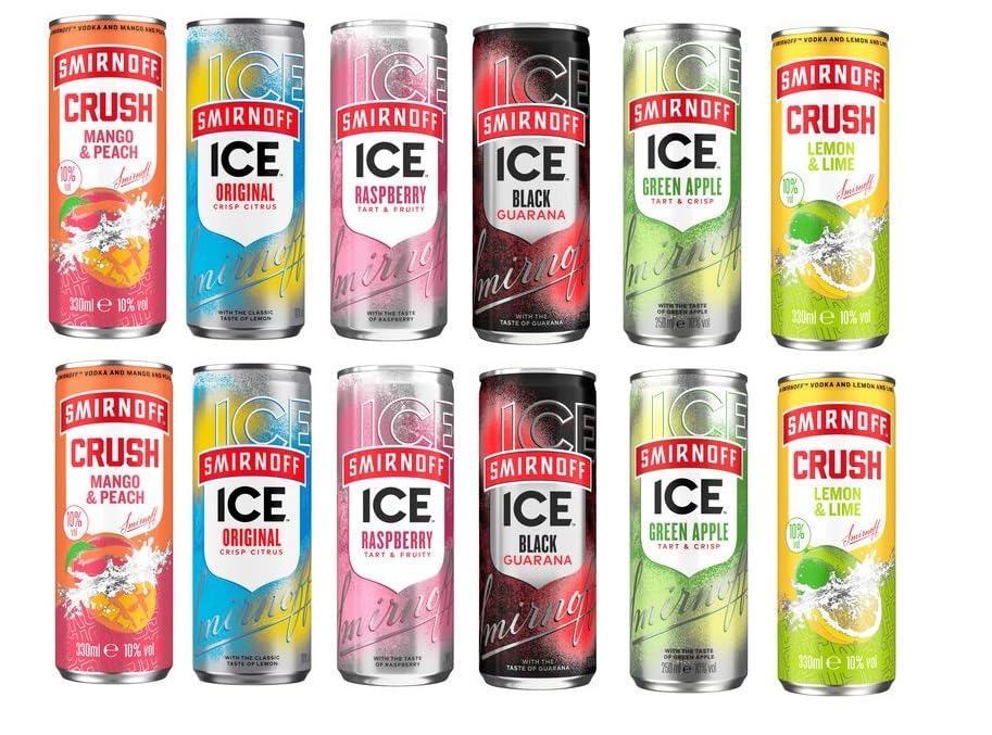 12 Dosen Smirnoff Ice & Crush Mix 10% vol. Orginal inc. EINWEGPfand a 0 25L aus 6 Sorten