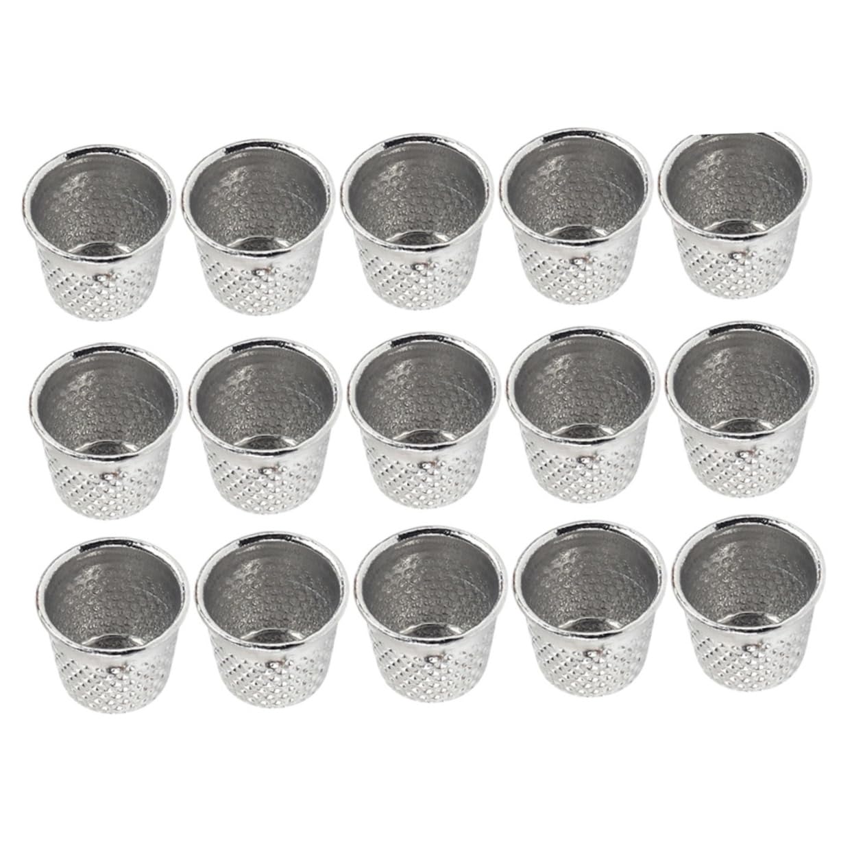 ARTIBETTER 50pcs Nickel Plated Thimble Sewing Finger Protector Point Turner Tool for Home Craft