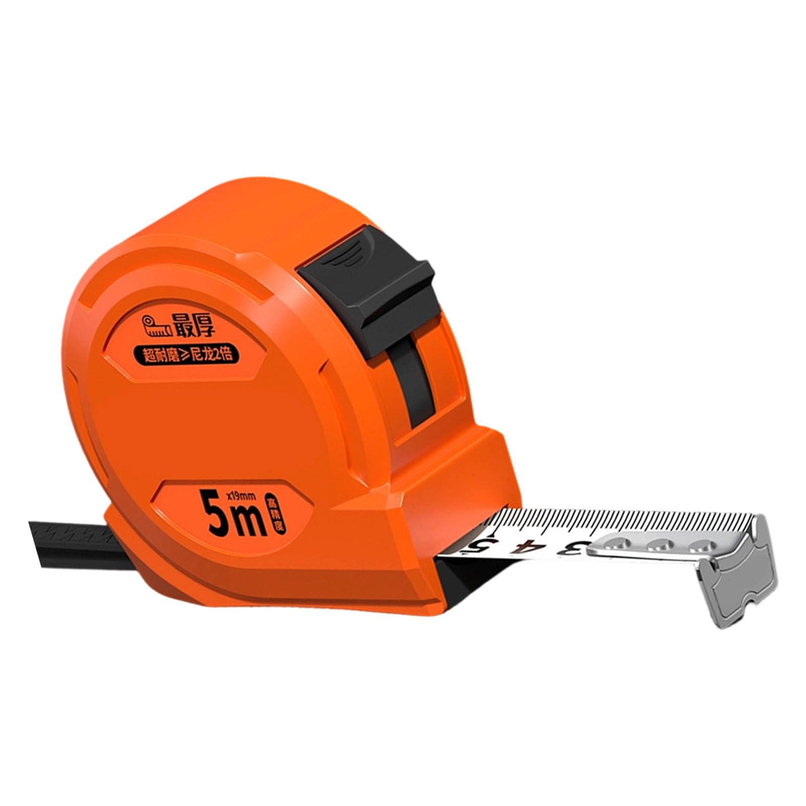 Carotoe 5 Meters 19Mm Measuring Tape Tool With Steel Tape, Abs Housing And Top Slider, Multiple Length For Option Wrist Strap For Home Projects And Install Tasks Retractable Measure Manual Ruler Top Slider Abs Housing Home