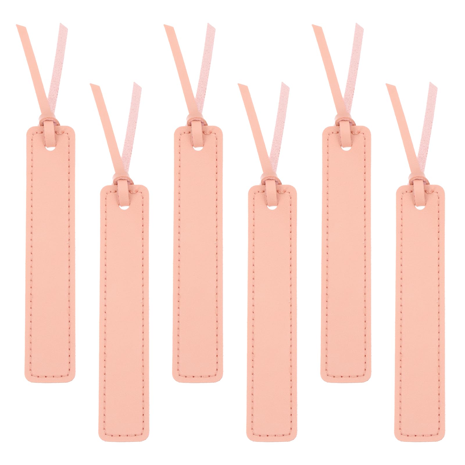 PATIKIL Leather Bookmarks, 6Pcs Rectangle Book Marks Page Markers for Book Reading Men Women Teacher Reader Book Lover Writers, Pink