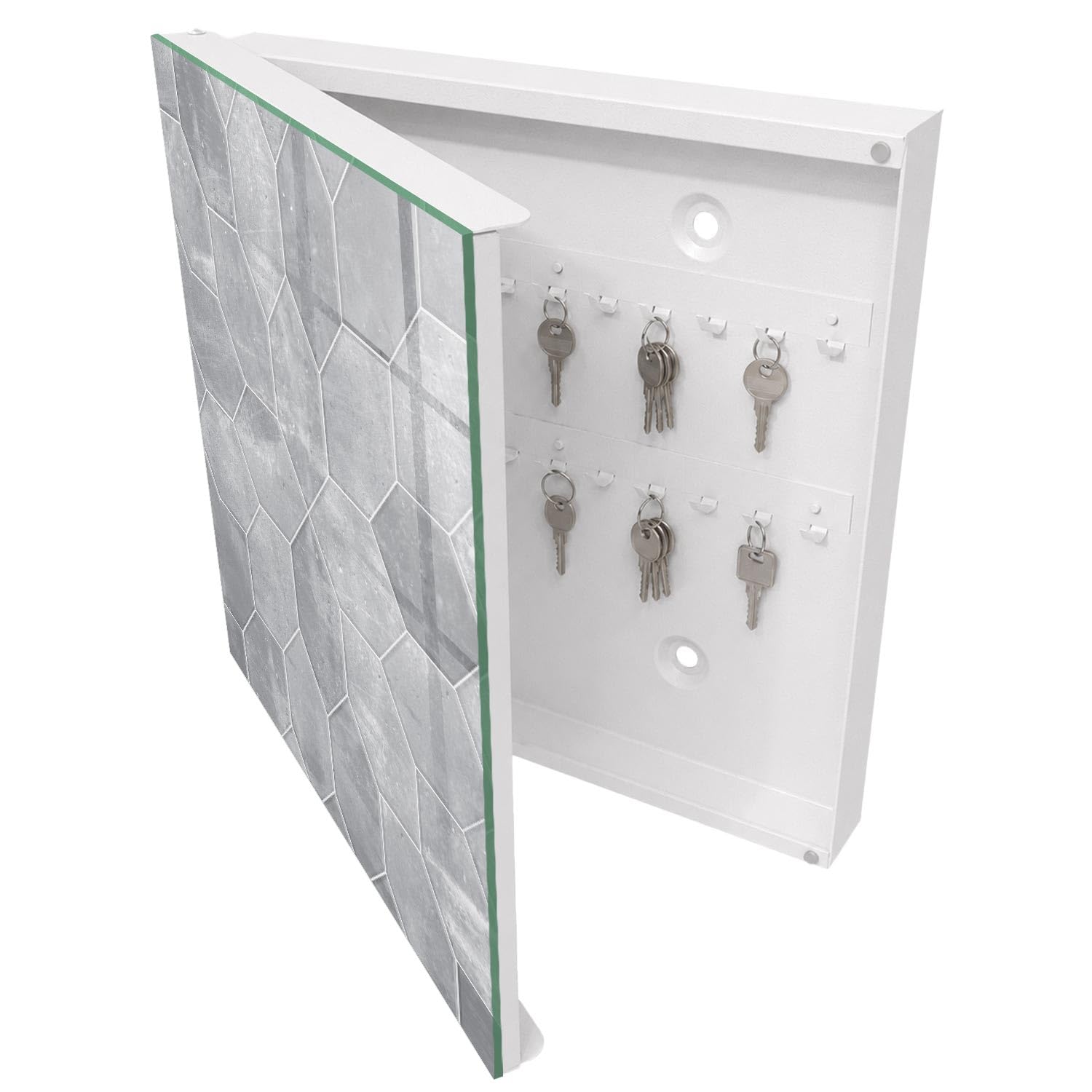 Tulup Armario de Llaves 30x30 cm | Blanco | Izquierda | Montaje en Pared