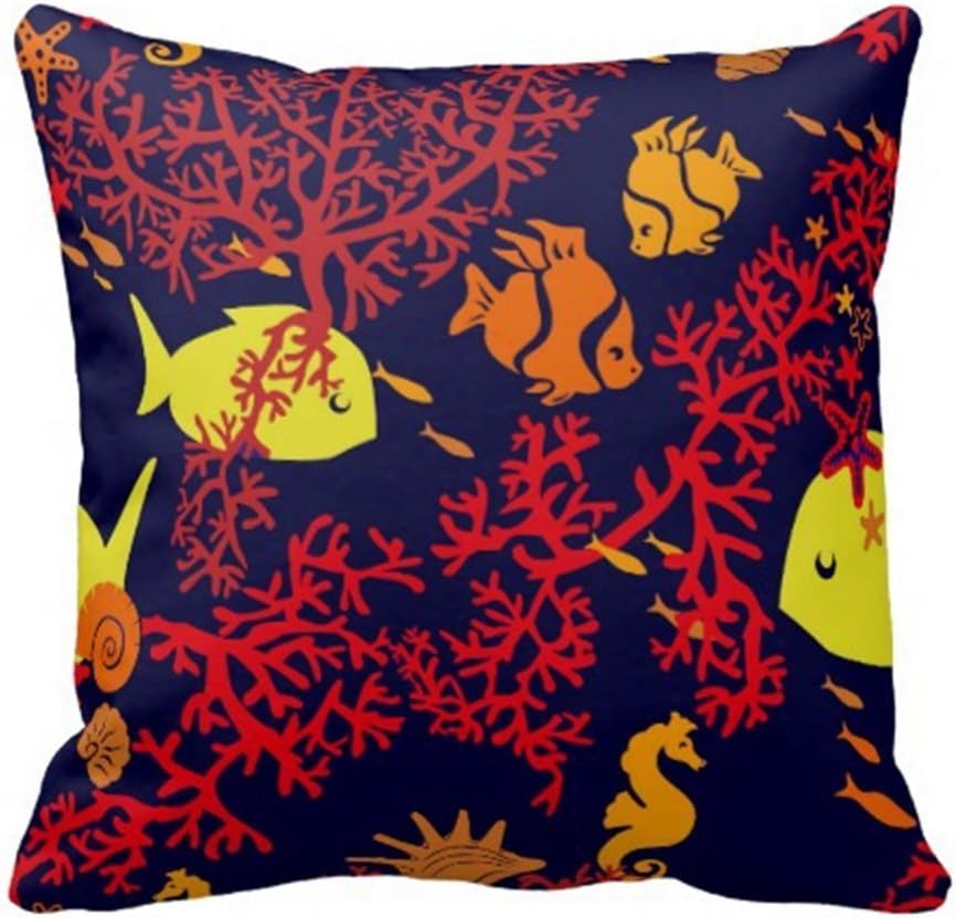 Outdoor Seat Pillow Cushion Cover Both Sides Same Pattern Square Cotton Linen 22x22 Inch