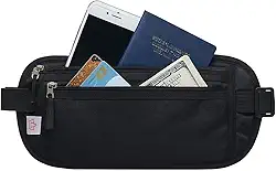 Porta Dinheiro Doleira Notas Viagem Internacional Anti Roubo Invisível Segura Impermeável Cor Preto