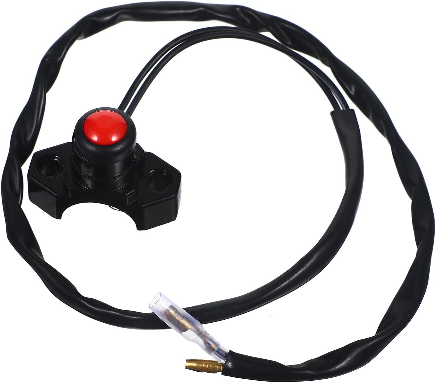 CHILDWEET Motorcycle Handlebar Switch Horn Button Self-Reset Switch Kit with Red Button Motorcycle Accessory for Off-Road Bikes and Motorbikes
