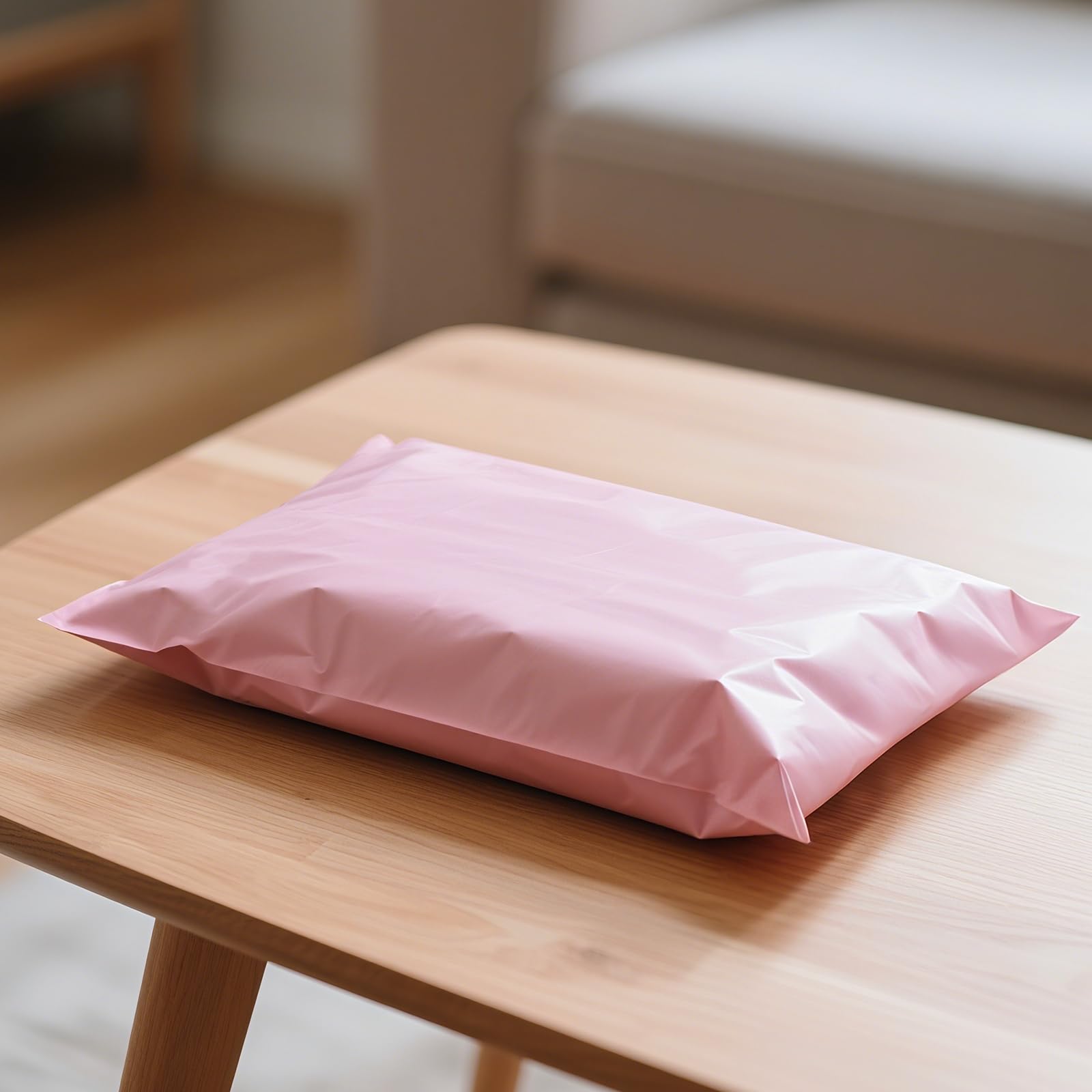 Lot de 100 grands sacs postaux en plastique avec fermeture autocollante Rose 40 x 55 cm