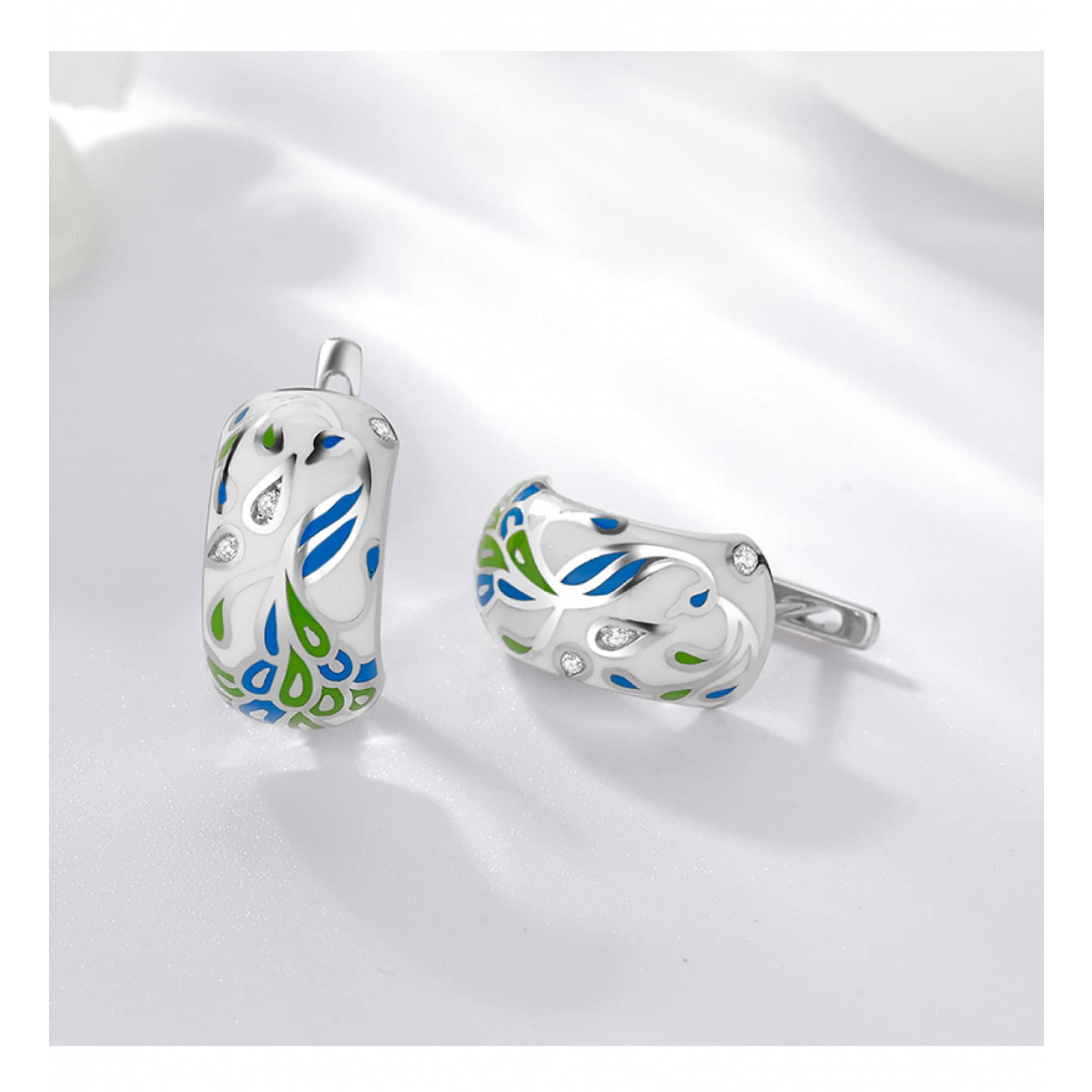Orecchini a Bottone Argento 925 Cz Orecchini a Bottone con Strass Orecchini da Donna Gioielli
