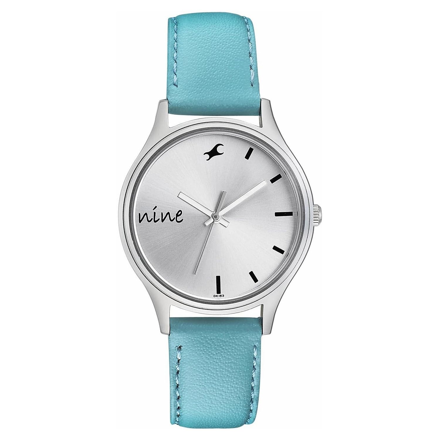 fastrack Plain 3 Hands Silver Round Dial Blue Ceramic Leather Strap Womens Watch - NT6204SL02-picture-12